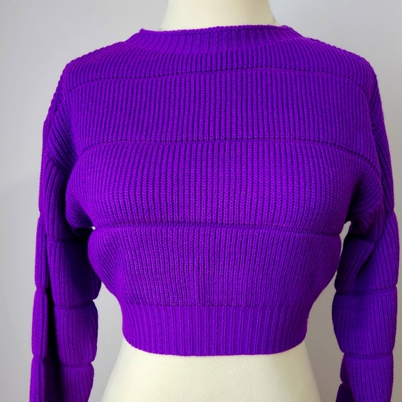 SHEIN Sweaters - Purple knit crop sweater